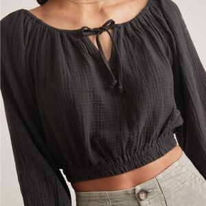NWT Marine Layer Tiana Double Cloth Cropped Blouse